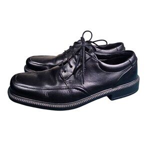 Ecco Boys Black Leather Lace-Up Dress Shoes Size 40/US 6.5 Lace-Up Preppy